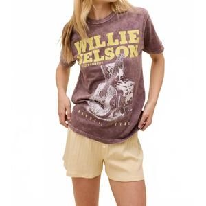 NEW DAYDREAMER willie nelson red headed stranger weekend tee in brown stone acid